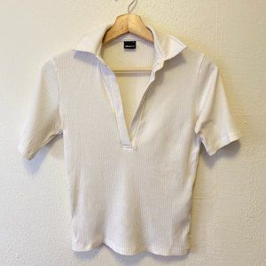 V-neck White Shirt